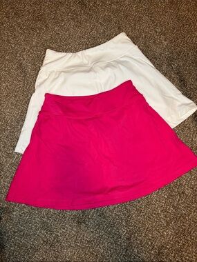 Pink Lady Lot of 2 Women’s Golf Skort - Hot Pink and White. Size small